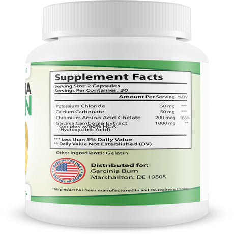 Garcinia Burn - Dietary Supplement - Weight Loss Supplement - Appetite Suppressant - Metabolism Booster - Carb Blocker