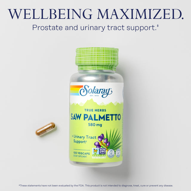 Solaray Saw Palmetto Berry 580Mg | 100 Vegcaps