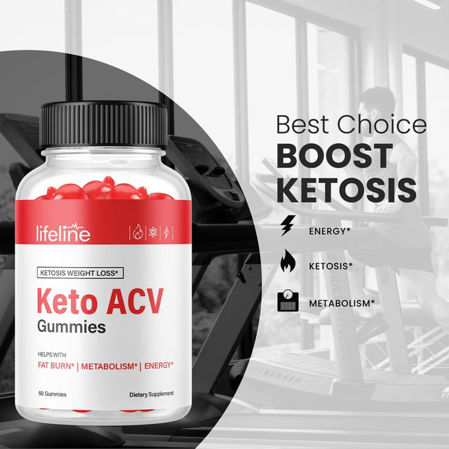 (2 Pack) Lifeline Keto ACV Gummies - Supplement for Weight Loss - Energy & Focus Boosting Dietary Supplements for Weight Management & Metabolism - Fat Burn - 120 Gummies