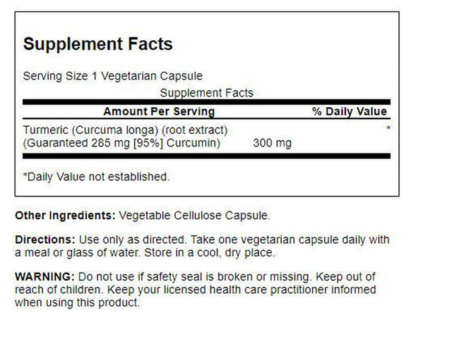 Solaray Turmeric Root Extract 300Mg Joint & Heart Health Support Guaranteed Potency Extract (120 CT)