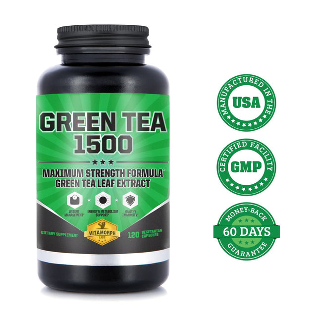 EGCG Green Tea Extract Supplement | Maximum Potency 735Mg Green Tea Extract Capsules for a Metabolism Boost & Daily Energy | 120 Vegetarian Capsules