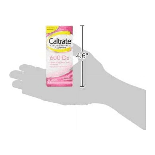 Caltrate 600 + D3 Calcium & Vitamin D3 Supplement, 60 Tablets Each