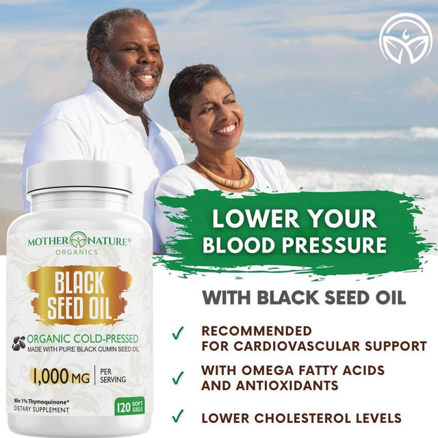 Black Seed Oil Capsules - 120 Count (Organic, Non-Gmo Liquid) Premium Cold Pressed Black Cumin Seed Oil - 500Mg Each, 1000Mg per Serving W/Omega 3,6, 9