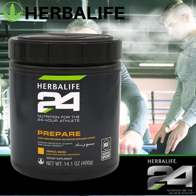 Herbalife HERBALIFE24 Prepare: Tropical Mango (400 G), Nutrition for the 24-Hour Athlete, Nitric Oxide Precursor and Creatinine Supplement System, Natural Flavor, No Artificial Sweetener