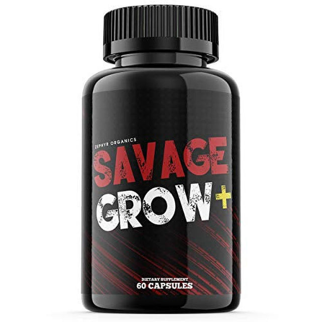 Zephyr Organics - Savage Grow plus Pills for Men Dietary Supplement Pulls Capsule Pil (60 Capsules)