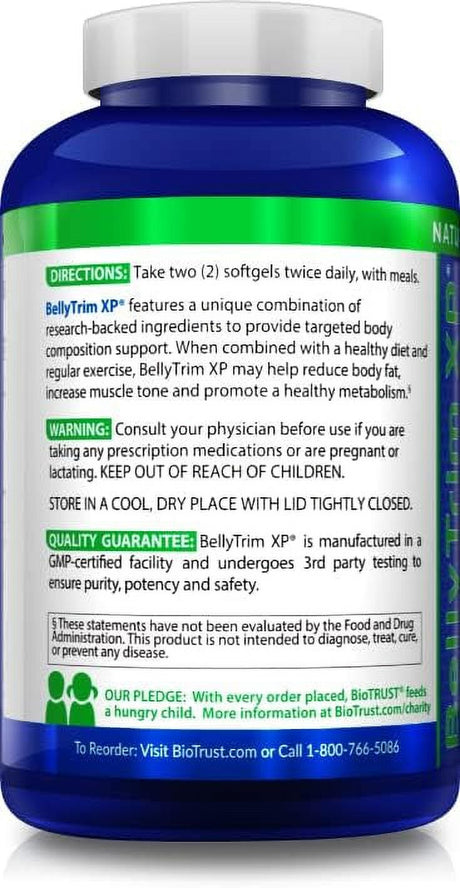 Biotrust Bellytrim XP Advanced CLA Toning Supplement, Conjugated Linoleic Acid (60 Servings)