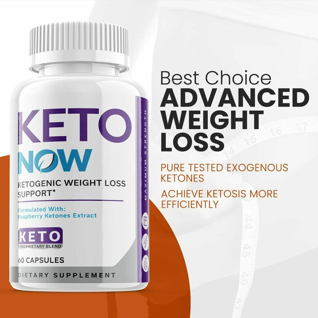 (5 Pack) Keto Now - Supplement for Weight Loss - Energy & Focus Boosting Dietary Supplements for Weight Management & Metabolism - Advanced Fat Burn Raspberry Ketones Pills - 300 Capsules