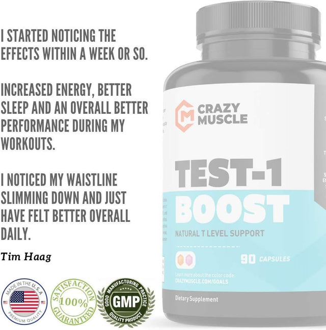 Crazy Muscle Get Bigger with Bcaas, Creatine and Test-1 Boost