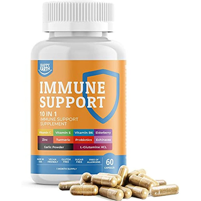 Immune Support Vitamins – Immune System Booster – Immune Support Formula for Women with Vitamins, Zinc, Elderberry, Echinacea, Garlic and Turmeric – 60 Capsules