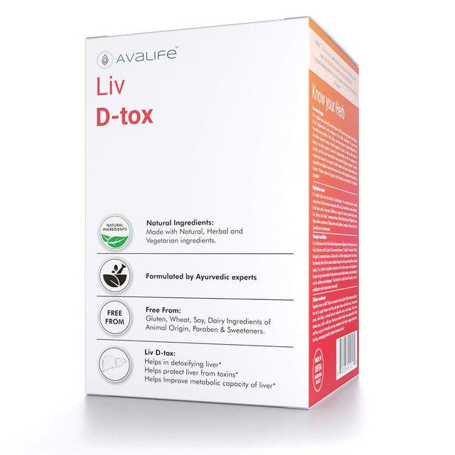 Avalife Liv D-Tox - Ultimate Liver Cleanse & Detox Formula for Men & Women - Gluten Free, Vegan & Non-Gmo - 60 Capsules