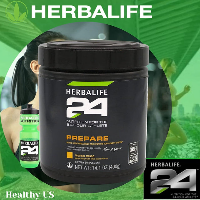 Herbalife HERBALIFE24 Prepare: Tropical Mango (400 G), Nutrition for the 24-Hour Athlete, Nitric Oxide Precursor and Creatinine Supplement System, Natural Flavor, No Artificial Sweetener