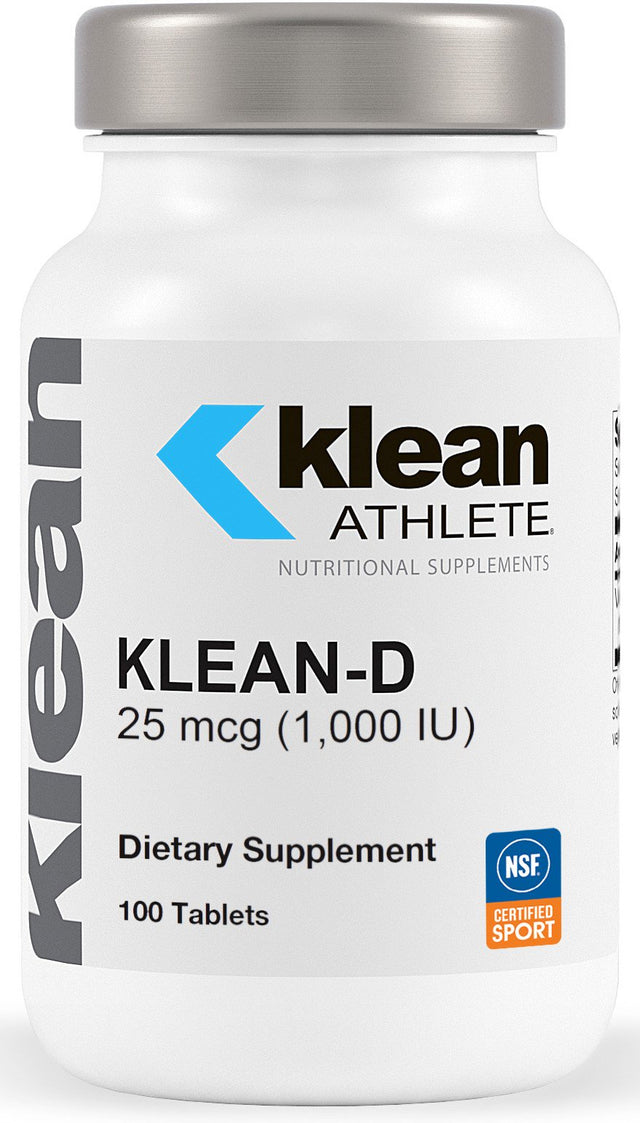 Klean Athlete - Klean-D 25 Mcg (1,000 IU) - Targeted Support When the Body Can'T Produce Vitamin D Naturally - NSF Certified for Sport - 100 Tablets