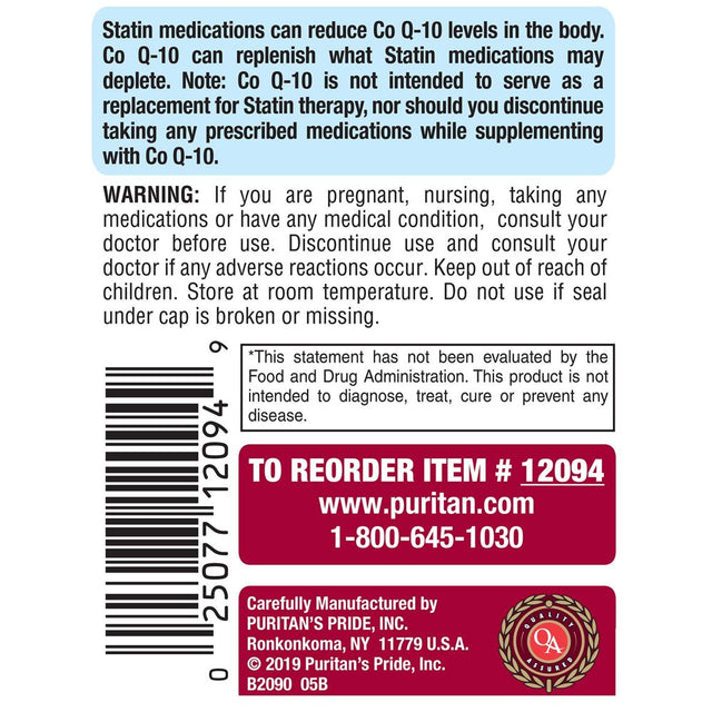 Puritans Pride Q-Sorb Co Q-10 200 Mg, 120 Count