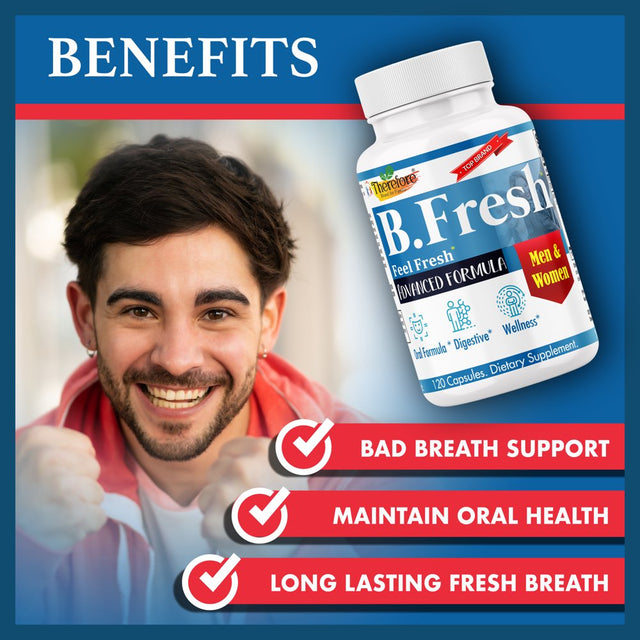 B.Fresh Dental Probiotic Supplements, Dental Probiotic for Bad Breath 7 Billion CFU- Boosts Oral Health, Fights Bad Breath, Supports Healthy Teeth & Gums | 60 Capsules