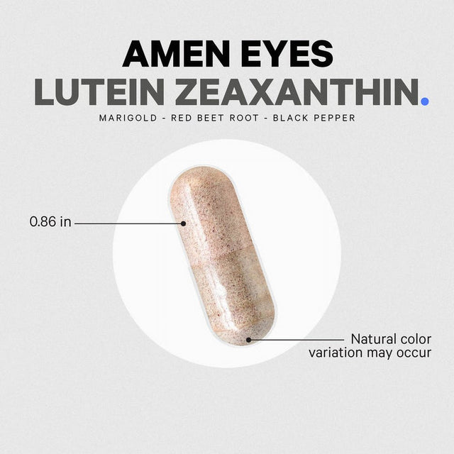 Amen Eyes Lutein Zeaxanthin, Red Beet Root, Black Pepper, Macular Health Vitamins Formula, 90 Ct