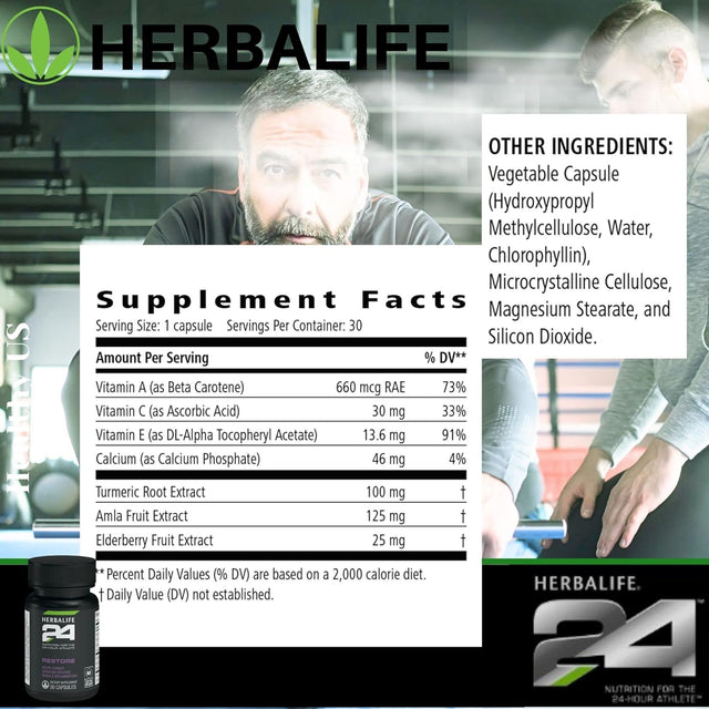 Herbalife 24 - Restore - Nutrition for the 24-Hour Athlete (Restore) 30 Capsules