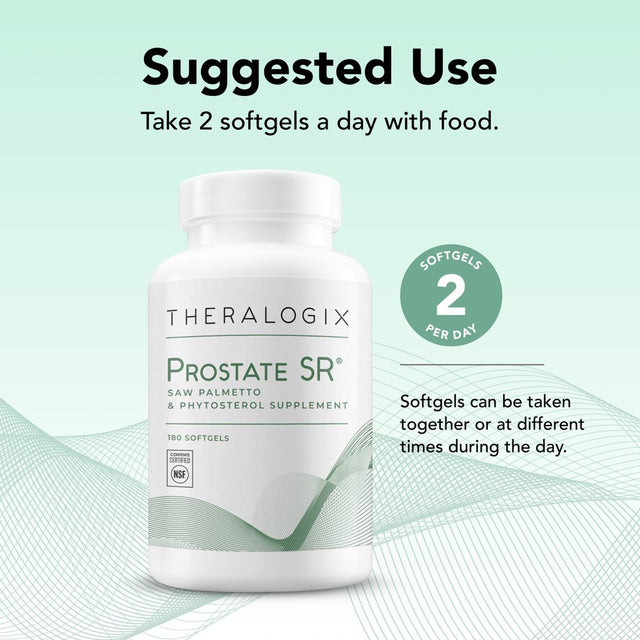 Theralogix Prostate SR Saw Palmetto & Beta-Sitosterol Supplement, 180 Softgels