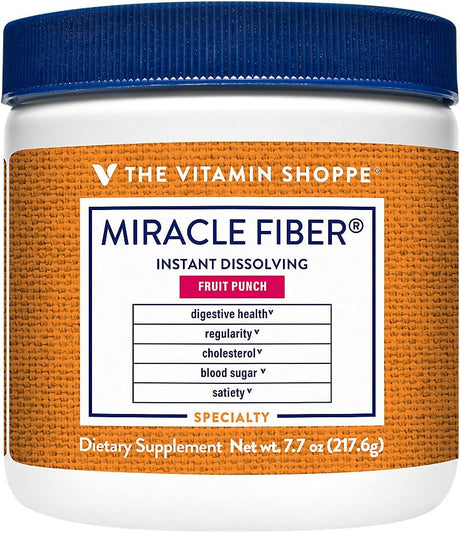 Miracle Fiber Powder - Digestive Health & Glucose Support - Fruit Punch (7.7 Oz. /34 Servings)