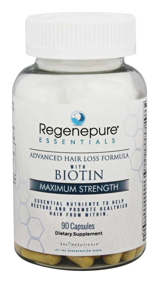 Regenepure - Advanced Hair Loss Formula with Biotin Maximum Strength - 90 Capsules