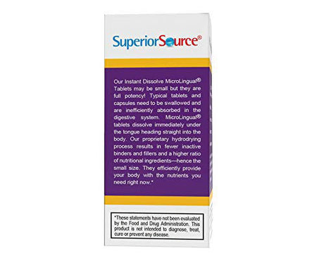 Superior Source No Shot Vitamin B12 Methylcobalamin (1000 Mcg), B6, Folic Acid, Quick Dissolve Sublingual Tablets, 60 Ct, Increase Energy, Healthy Heart, Boost Metabolism, Stress Support, Non-Gmo