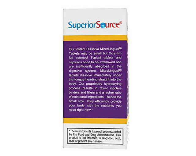 Superior Source No Shot Vitamin B12 Methylcobalamin (1000 Mcg), B6, Folic Acid, Quick Dissolve Sublingual Tablets, 60 Ct, Increase Energy, Healthy Heart, Boost Metabolism, Stress Support, Non-Gmo