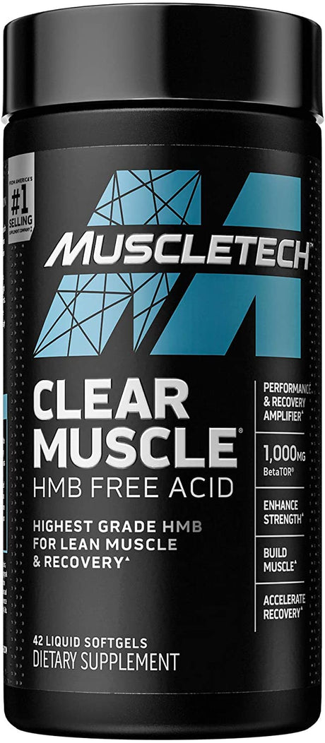 Muscletech Clear Muscle Post Workout Recovery | Muscle Builder for Men & Women | HMB, Sports Nutrition & Muscle Building Supplements, 42 Ct