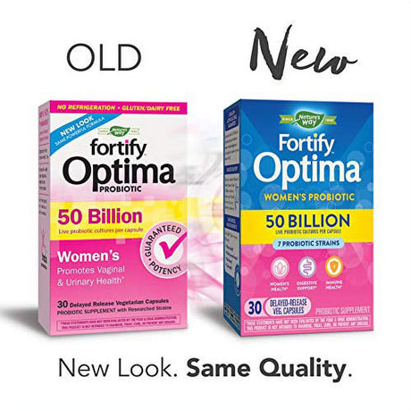 Natureâ€™S Way Fortify Optima Womenâ€™S 50 Billion Daily Probiotic Supplement, 7 Probiotic Strains, Digestive Support*, Immune Health*, Womenâ€™S Health*, No Refrigeration Required, 30