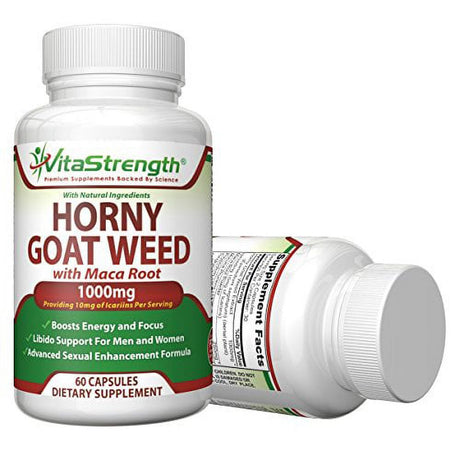 Premium Horny Goat Weed with Natural Herbs for Both Women and Men – Complete Formula of Horny Goat Extract, Maca Root, Ginseng, Saw Palmetto & Tongkat Ali