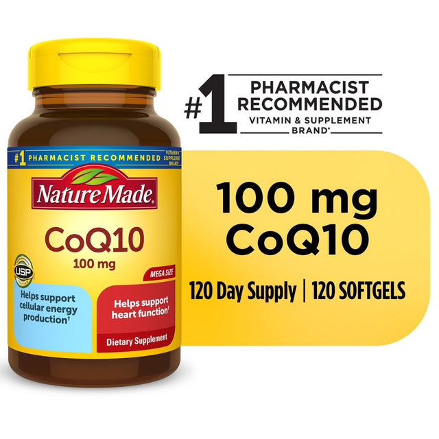 Nature Made Coq10 100Mg Softgels, Dietary Supplement for Heart Health Support, 120 Count