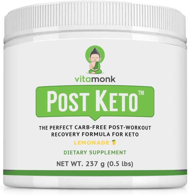 Vitamonk Keto Post Workout Recovery Drink after Workout Recovery Drink Optimal No-Carb Keto Post Workout for Men and Women - Faster Recovery -No Additives or Sugar - Non-Gmo