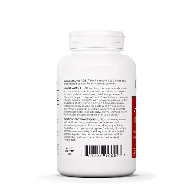 Protocol L-Glutamine 1000Mg - Muscle Tissue, Gut, Immune - 120 Veg Caps