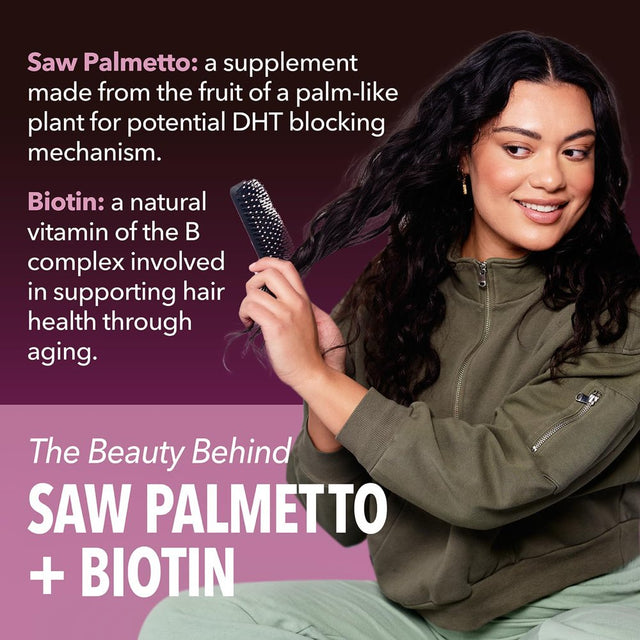 Havasu Saw Palmetto for Women Hair Loss | 5000Mcg Biotin Pill for Hair Nail and Skin Support, 60Ct