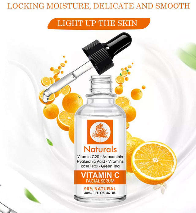 Vitamin C Serum - Certified Organic Ingredients + 11% Hyaluronic Acid + Vitamin E Moisturizer + Anti-Aging Formulation