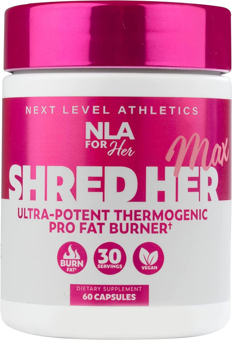 Shred Her Max (30 Servings) -Thermogenic for Women -Healthy Weight Management & Fat Loss W Caffeine, Reduce Stomach Belly Fat, Bloating, Metabolism Boost, Appetite Suppressant, Natural Diet Supplement