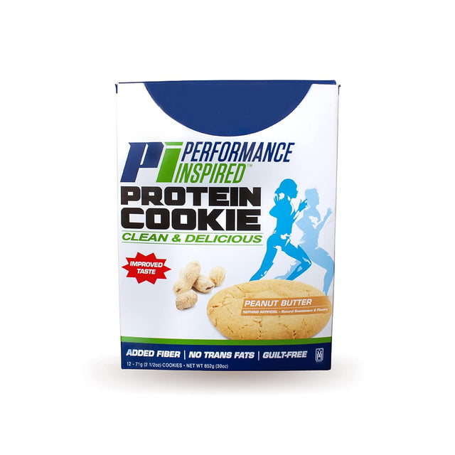 Performance Inspired Nutrition Protein Cookie - Contains: BIG 15G Isolate Proteins - 7G of Fiber - All Natural - Gluten Free - No Artificial Ingredients - Great Tasting Peanut Butter Flavor - 12 Count