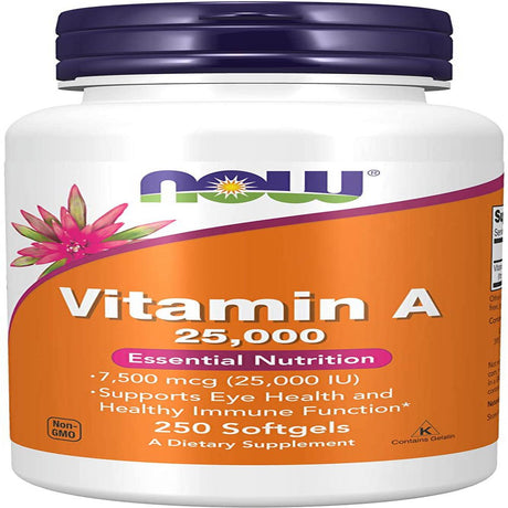 Now Foods Vitamin a Fish Liver Oil, 250 Softgels 2 Pack