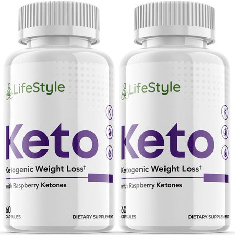 Lifestyle Keto - Ketogenic Weight Loss - Energy & Focus Boosting Dietary Supplements for Weight Management & Metabolism - Advanced Fat Burn Raspberry Ketones Pills - 120 Capsules (2 Pack)