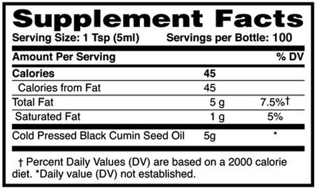 Black Seed Oil Liquid (2% Thymoquinone) 16.9 Fl. Oz Bottle (NON-GMO) by Health Thru Nutrition