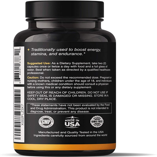 Natgrown Maca Root Powder Capsules 1500Mg Black Red Yellow Maca, Vegan Pills - 120 Ct