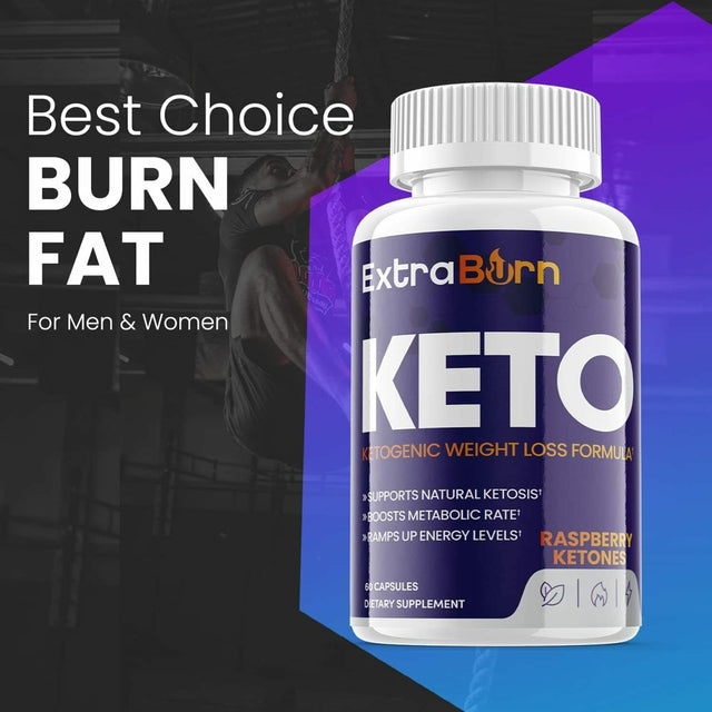 (3 Pack) Extra Burn Keto - Supplement for Weight Loss - Energy & Focus Boosting Dietary Supplements for Weight Management & Metabolism - Advanced Fat Burn Raspberry Ketones Pills - 180 Capsules