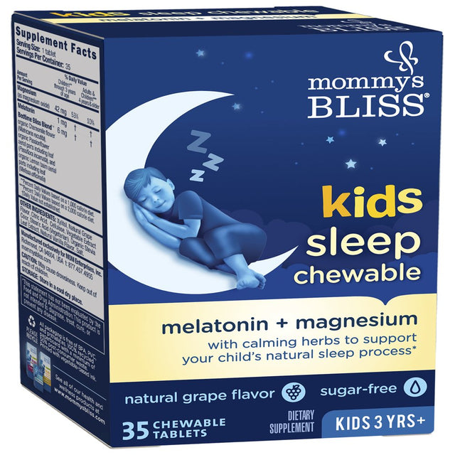 (2 Pack) Mommy'S Bliss Kids Sleep Chewable, Grape, Dietary Supplement, 35 Count