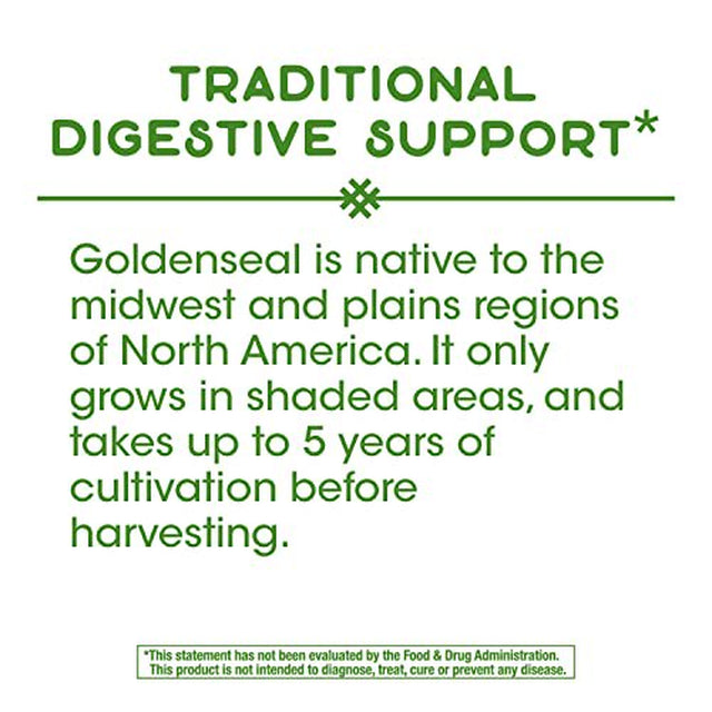 Nature'S Way Goldenseal Root Traditional Digestive Support* Non-Gmo Project Verified Vegan 50 Capsules