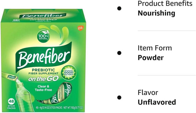 Benefiber Prebiotic Fiber Sticks - 48Ct