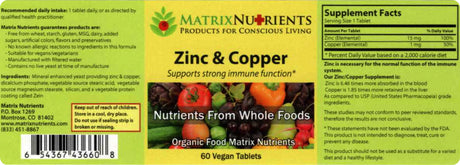 ZINC & Copper - LAB Tested for Highest Purity! Fast Absorption, 100% Organic Natural Ingredients - Massive Immune Support - Repair Heart & Body! - Vegan Tablets (60Ct)