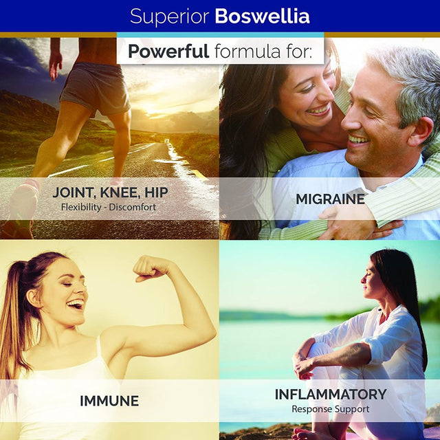 Superior Labs Boswellia Extract - Pure Nongmo Boswellic 65% Acids W/Bioperine Superior Absorption Zero Synthetic Additives - Powerful Formula Joint, Knees, Hips, Migraine, Immune, - 500Mg Svg, 240 Veg