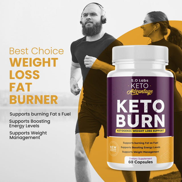 (2 Pack) Keto Advantage Keto Burn Pills Advanced Ketogenic Supplement Includes Exogenous Ketones Premium Ketosis Support for Men Women 120 Capsules