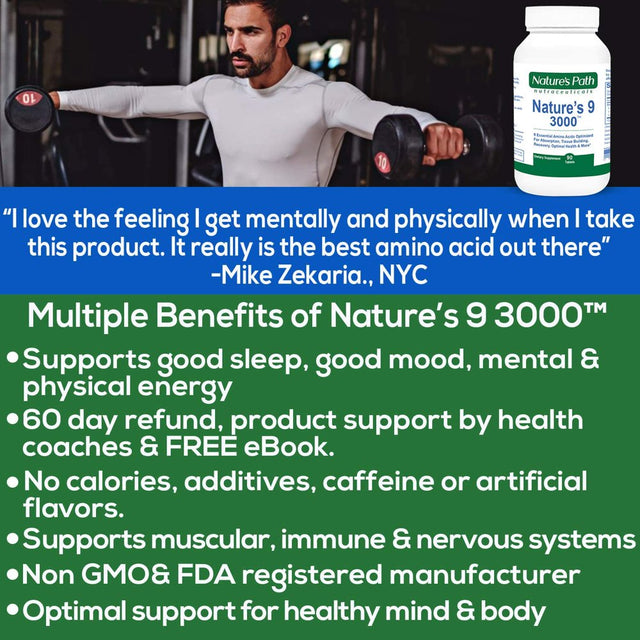 Nature'S Path Nature'S 9 3000 - 9 Essential Amino Acids - Pre- and Post-Workout Tablets