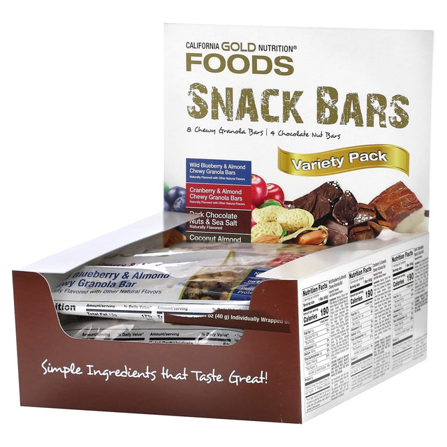 Maple, Nuts, Sea Salt, Variety Pack Snack Bars, Simple Ingredients, 7 G Plant-Based Protein, 6 G Fiber, No Artificial Colors, Flavors, Sweeteners, Preservatives, 1.4 Oz (40 G) Each, 12 Bars