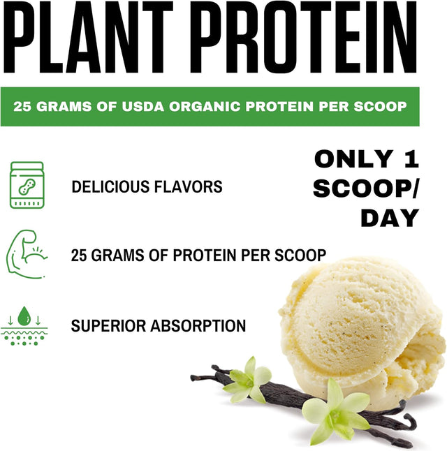 Vedge Certified Organic Plant Protein Vanilla Ice Cream (20 Servings) - Plant-Based Vegan Protein Powder, USDA Organic, Gluten Free, Non Dairy Nutrition Plant Protein