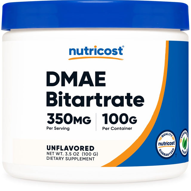 Nutricost DMAE Bitartrate Powder 100 Grams - Gluten Free & Non-Gmo Supplement